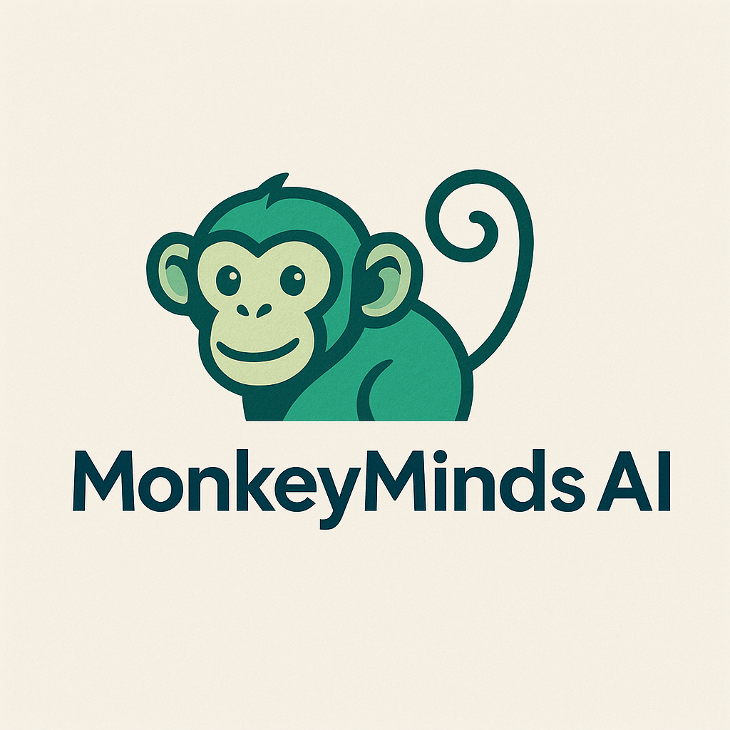 MonkeyMinds large logo: stylized, modern, square format